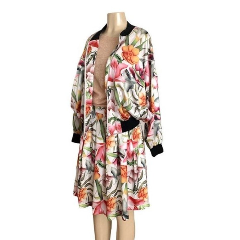 Beulah Tropical Floral 2 piece Jacket and Skirt Set